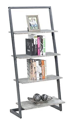 Convenience Concepts Graystone 4 Tier Ladder Bookcase / shelf, Faux Birch / Slate Gray Frame