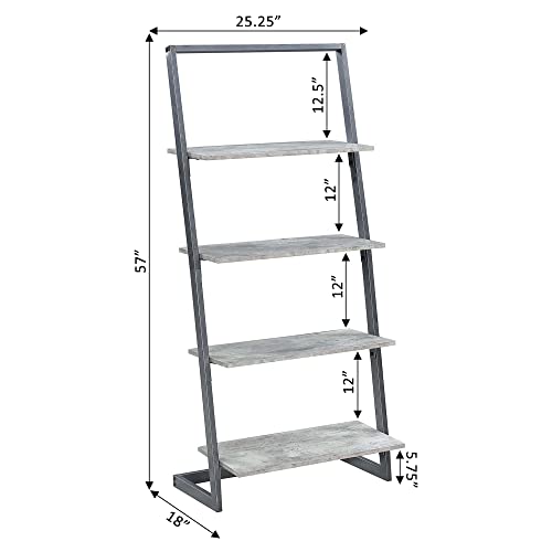 Convenience Concepts Graystone 4 Tier Ladder Bookcase / shelf, Faux Birch / Slate Gray Frame