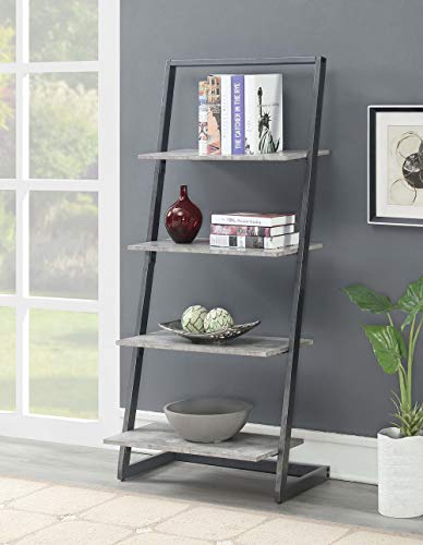 Convenience Concepts Graystone 4 Tier Ladder Bookcase / shelf, Faux Birch / Slate Gray Frame