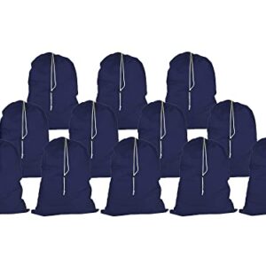 Pack of 12 bags - Nylon Laundry Bags, SIZE: 30" x 40", for Heavy Duty Use, Commercial, Laundromats and Household Storage, Machine Washable, Made in the USA (color: Navy)