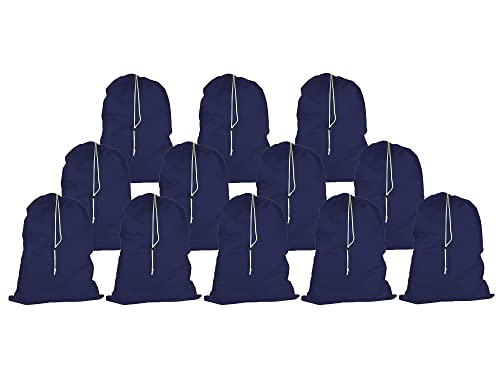 Pack of 12 bags - Nylon Laundry Bags, SIZE: 30" x 40", for Heavy Duty Use, Commercial, Laundromats and Household Storage, Machine Washable, Made in the USA (color: Navy)