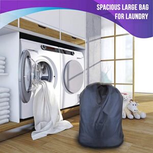 Pack of 12 bags - Nylon Laundry Bags, SIZE: 30" x 40", for Heavy Duty Use, Commercial, Laundromats and Household Storage, Machine Washable, Made in the USA (color: Navy)