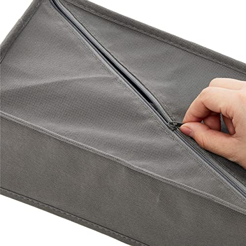 Amazon Basics Dresser Drawer Storage Organizer for Undergarments, Set of 4 - Gray