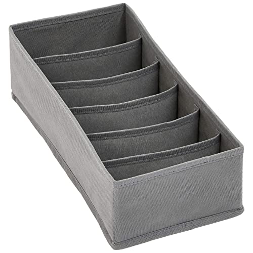 Amazon Basics Dresser Drawer Storage Organizer for Undergarments, Set of 4 - Gray