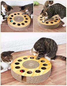 miaoxsen cat toy with sturdy scratching pads and 2 jingly balls for all ages of cats