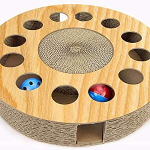 MIAOXSEN Cat Toy with Sturdy Scratching Pads and 2 Jingly Balls for All Ages of Cats