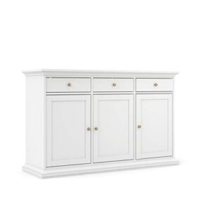 tvilum sonoma sideboard with 3 doors and 3 drawers, white