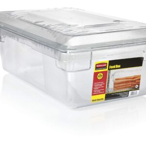 Rubbermaid Commercial Products 1815321 Food/Tote Box Storage Container with Lid, Plastic, Clear (Container and Lid)