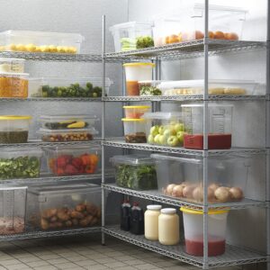 Rubbermaid Commercial Products 1815321 Food/Tote Box Storage Container with Lid, Plastic, Clear (Container and Lid)