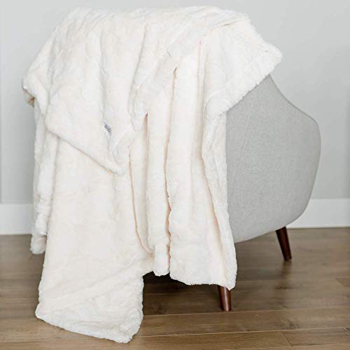 GRACED SOFT LUXURIES Softest Warm Elegant Cozy Faux Fur Home Throw Blanket (Solid Ivory, Extra Large 60" x 80")