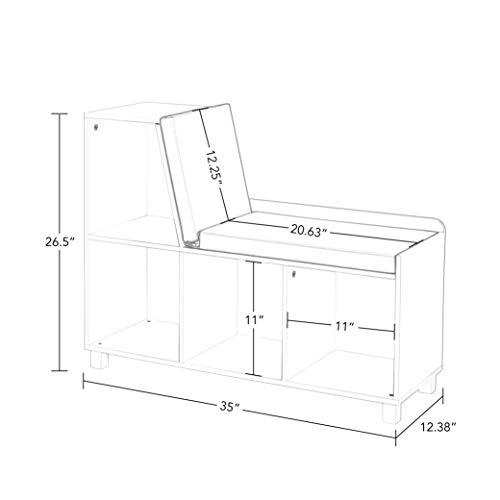 RiverRidge Book Nook Collection Kids Cubbies Storage Bench, White