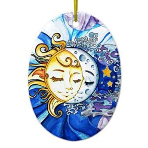 christmas sun and moon and stars art oval christmas christmas tree decoration