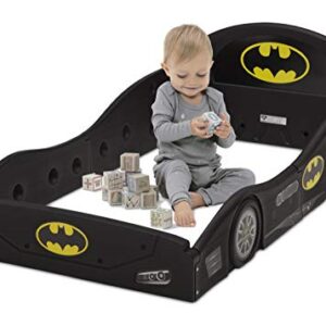 DC Comics Batman Batmobile Car Deluxe Toddler Bed with Attached Guardrails