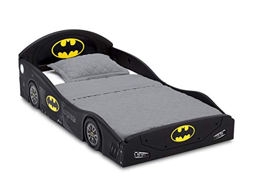 DC Comics Batman Batmobile Car Deluxe Toddler Bed with Attached Guardrails