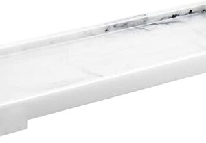 Luxspire Bathroom Vanity Tray, Toilet Tank Tray, Kitchen Sink Trays, 11" x 4" Resin Rectangle Bathroom Tray for Counter, Marble Tray for Soap Dispenser Perfume Jewelry, Small, White Marble