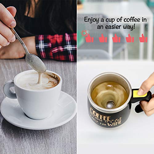 BINE Self Stirring Mug Auto Self Mixing Stainless Steel Cup for Coffee/Tea/Hot Chocolate/Milk Mug for Office/Kitchen/Travel/Home -450ml/14oz