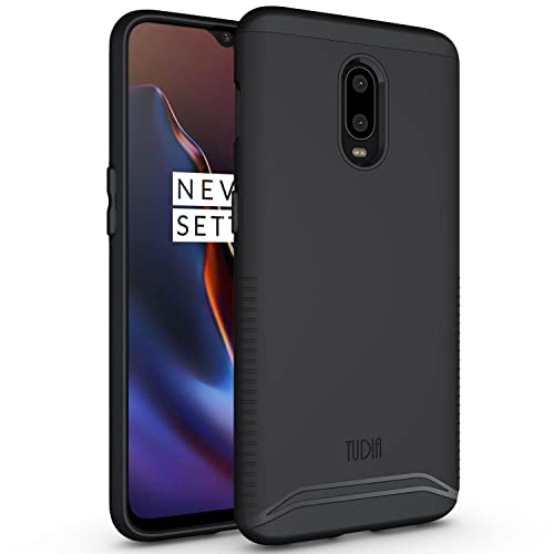 TUDIA DualShield Designed for OnePlus 6T Case, [Merge] Dual Layer Heavy Duty Slim Hard Case for OnePlus 6T (Matte Black)