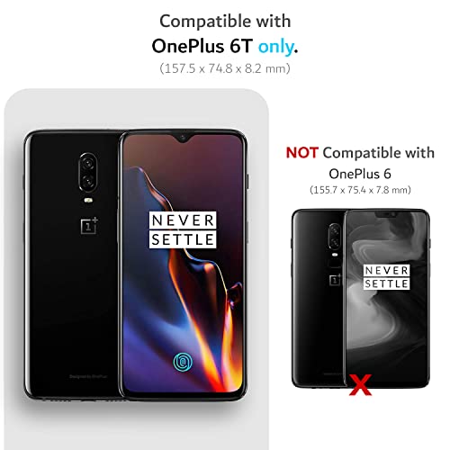 TUDIA DualShield Designed for OnePlus 6T Case, [Merge] Dual Layer Heavy Duty Slim Hard Case for OnePlus 6T (Matte Black)