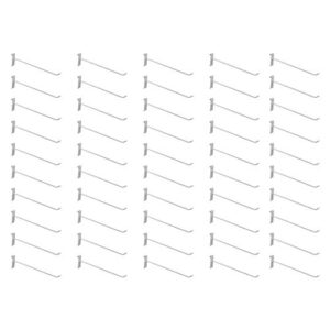dbm imports 50 pc 12" gloss white long grid wall metal hooks display for use w/gridwall panels