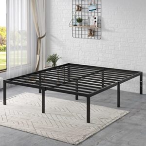 ikalido king size metal platform bed frame, heavy duty metal slats support with large storage space and reserved holes for diy headboard, no box spring needed/easy assembly/noise-free/non-slip