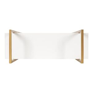 Kate and Laurel Leigh Modern 3 Tier Wall Shelf, 20 x 30, White and Gold, Decorative Contemporary Glam Multi-Tiered Shelf Wall Organizer for Storage and Display