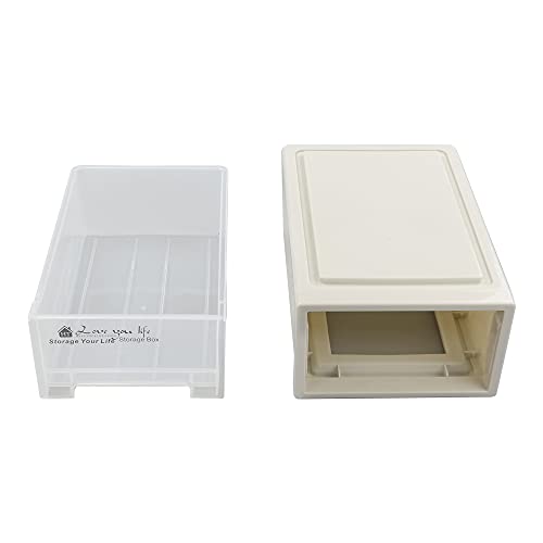 Easymanie 17.5 Quart Stacking Storage Drawer, 4 Pack Plastic Chest of Drawer