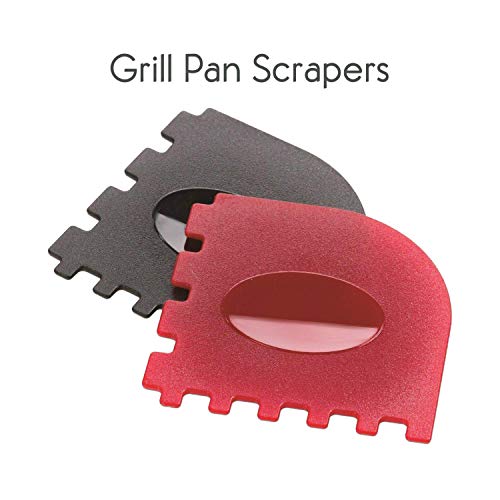 Cast Iron Stove Top Griddle Set & Griddle Accessories, Grill Pan, Includes Reversible Cast Iron Griddle, Stove Top Griddle Press, and Grill Pan Scrapers, Grill Plate measure 17 x 9 inch, Black