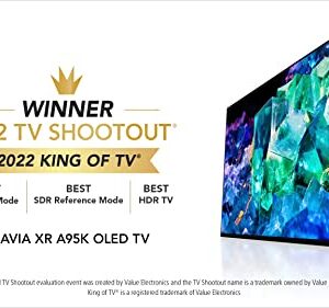 Sony 55 Inch 4K Ultra HD TV A95K Series: BRAVIA XR OLED Smart Google TV with Dolby Vision HDR,Bluetooth, Wi-Fi, USB, Ethernet, HDMI and Exclusive Features for The Playstation- 5 XR55A95K- 2022 Model