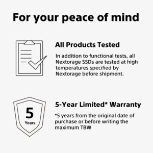 Nextorage Japan 2TB Internal SSD Work with Playstation 5 and PC M.2 2280 with Heatsink PCIe Gen4.0 NVMe NEM-PA2TB/N SYM Maximum Transfer Rate Read: 7300MB/s, Write: 6900MB/s Solid State Drive