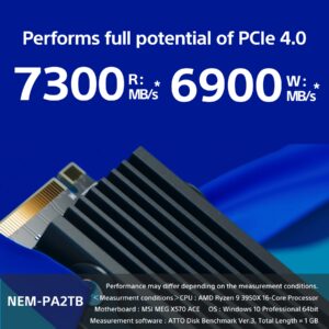 Nextorage Japan 2TB Internal SSD Work with Playstation 5 and PC M.2 2280 with Heatsink PCIe Gen4.0 NVMe NEM-PA2TB/N SYM Maximum Transfer Rate Read: 7300MB/s, Write: 6900MB/s Solid State Drive