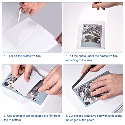 MECCANIXITY Self-Sealing Laminating Pouches Lamination Film Clear Sheet, 180x129x0.26mm for Photo, Paper, Menu, Pack of 5