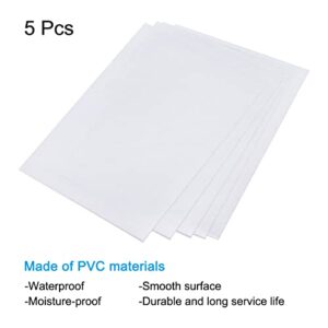 MECCANIXITY Self-Sealing Laminating Pouches Lamination Film Clear Sheet, 180x129x0.26mm for Photo, Paper, Menu, Pack of 5