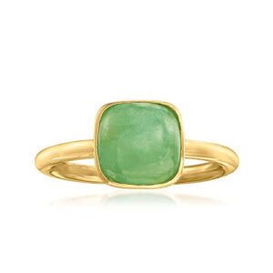 ross-simons bezel-set jade ring in 18kt gold over sterling. size 8