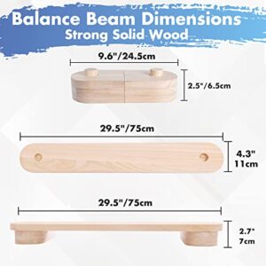 Balance Beam, Autirinee Stepping Stones for Kids, Montessori Toy - Build Coordination and Gross Motor Skills for Kids and Toddler, Gymnastics Obstacle Course Indoor Outdoor Use (6pcs,Natural Color)