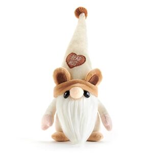 Hug Feel The Love - Quincey Bear Gnome - 9 Inch Swedish Tomte Plush Decor, Pocket Pal Gnomie Gift Ornament