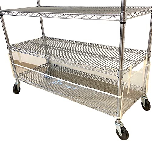 Formosa Covers | Storage Shelving Unit Bottom Rack Cover, See Through PVC (48" W x 18" D x 6" H) (Cover Only)