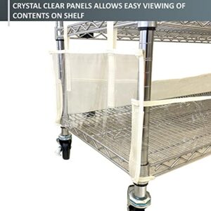 Formosa Covers | Storage Shelving Unit Bottom Rack Cover, See Through PVC (48" W x 18" D x 6" H) (Cover Only)