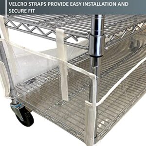 Formosa Covers | Storage Shelving Unit Bottom Rack Cover, See Through PVC (48" W x 18" D x 6" H) (Cover Only)