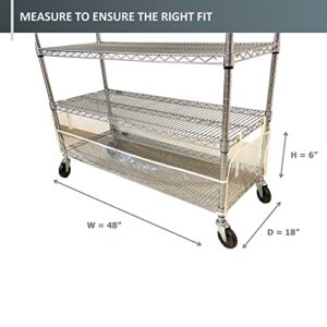 Formosa Covers | Storage Shelving Unit Bottom Rack Cover, See Through PVC (48" W x 18" D x 6" H) (Cover Only)