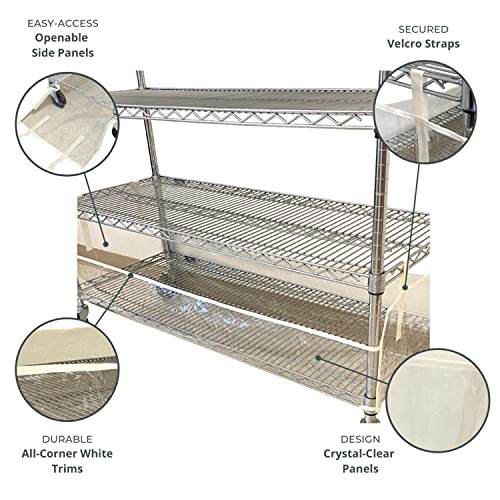 Formosa Covers | Storage Shelving Unit Bottom Rack Cover, See Through PVC (48" W x 18" D x 6" H) (Cover Only)