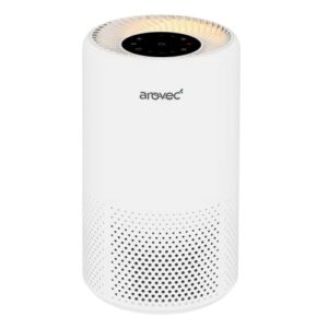 air purifiers for home and bedroom by arovec - true hepa air filter to eliminate allergens, asthma, smoke, odours, pet smell, pollen, mould, dust, sleep mode, timer, aropure-200 (white)
