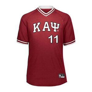 kappa alpha psi retro v-neck baseball jersey large maroon/white