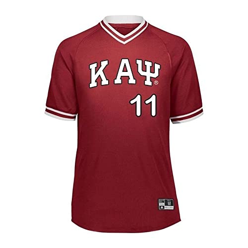 Kappa Alpha Psi Retro V-Neck Baseball Jersey Large Maroon/White