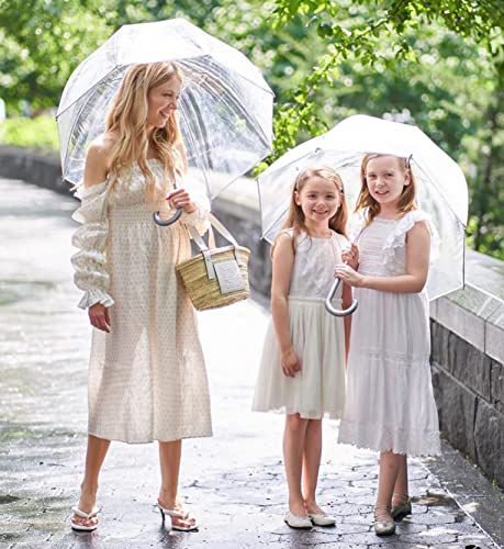 totes Women's Clear Bubble Umbrella – Transparent Dome Coverage – Large Windproof and Rainproof Canopy – Ideal for Weddings, Proms or Everyday Protection, Lemonade