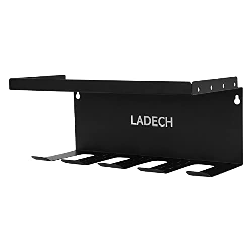 LADECH Cordless Drill Tool Organizer - Drill holder storage wall mount shelf rack and charging station to optimize garage organization and power tool storage (Drill holder & Shelf)