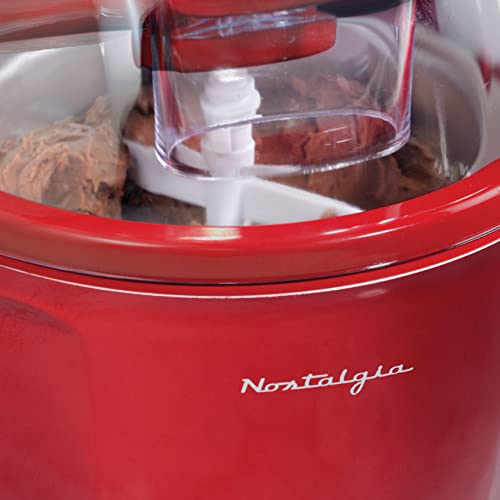 Nostalgia 1.5-Quart Electric Ice Cream, Frozen Yogurt, Gelato and Sorbet Maker, Red