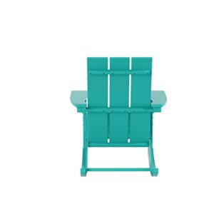 WO Home Furniture Adirondack Rocking Chair Set of 2 PCS Patio All-Weather and UV Protection for Any Outdoor Spaces (Turquoise)