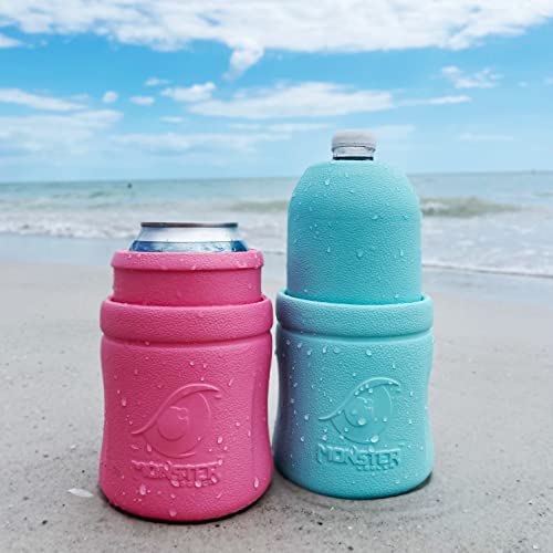 MONSTER COOLER 3-in-1 ONLY Adjustable Can/Bottle Cooler | ONLY Lightweight Indestructible Beverage Cooler | Fits most Bottle Shapes and Sizes | for Hard Seltzer, Beer, Soda (Island Paradise, Single)