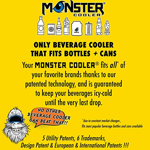 MONSTER COOLER 3-in-1 ONLY Adjustable Can/Bottle Cooler | ONLY Lightweight Indestructible Beverage Cooler | Fits most Bottle Shapes and Sizes | for Hard Seltzer, Beer, Soda (Island Paradise, Single)