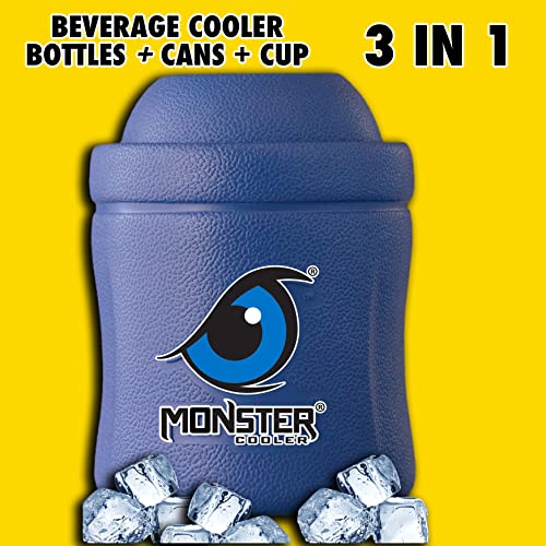 MONSTER COOLER 3-in-1 ONLY Adjustable Can/Bottle Cooler | ONLY Lightweight Indestructible Beverage Cooler | Fits most Bottle Shapes and Sizes | for Hard Seltzer, Beer, Soda (Island Paradise, Single)